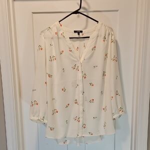 NYDJ Floral Print Pintuck Blouse XL
